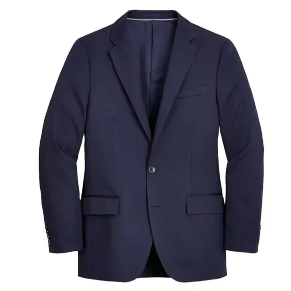 NWT JCrew Ludlow Jacket Mens 44 L Navy Blue Slim Fit Coat Italian AT050 NEW